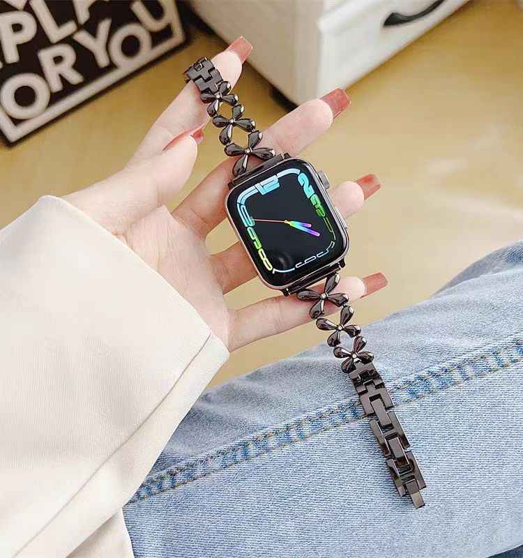 Clover light luxury women's high-end Apple watch strap