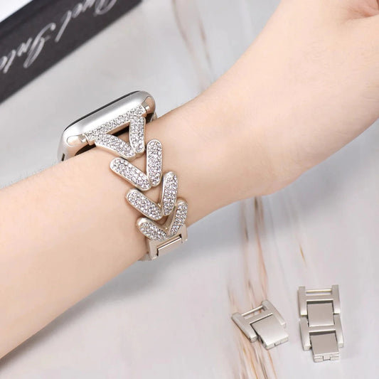 Heart-Shaped Link Bracelet for Apple Watch