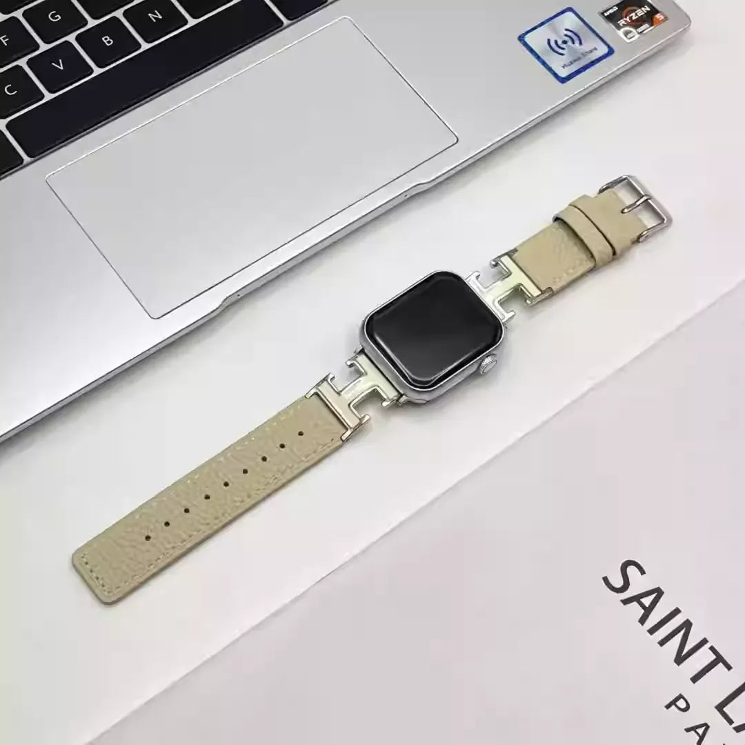 Elegant Holiday Leather Strap For Apple Watch