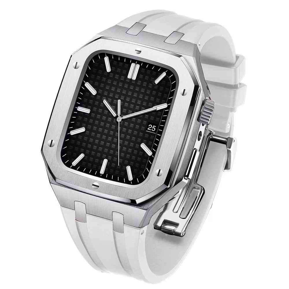 Ruben - Premium RVS Behuizing met Siliconen Band voor Apple Watch