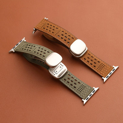 Breathable Perforated Leather Strap For Apple Watch