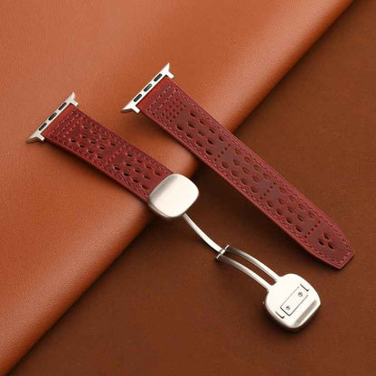 Breathable Perforated Leather Strap For Apple Watch