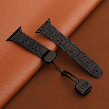 Breathable Perforated Leather Strap For Apple Watch