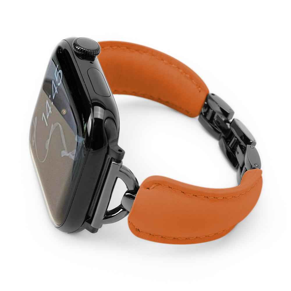 Leather Ring Buckle Band For Apple Watch