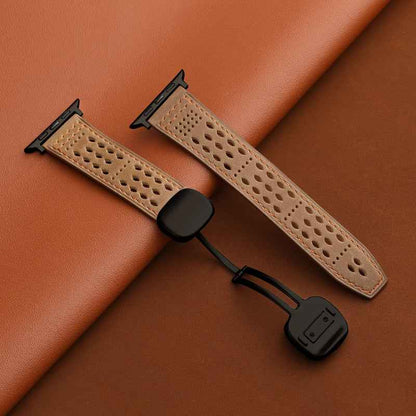 Breathable Perforated Leather Strap For Apple Watch