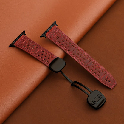 Breathable Perforated Leather Strap For Apple Watch