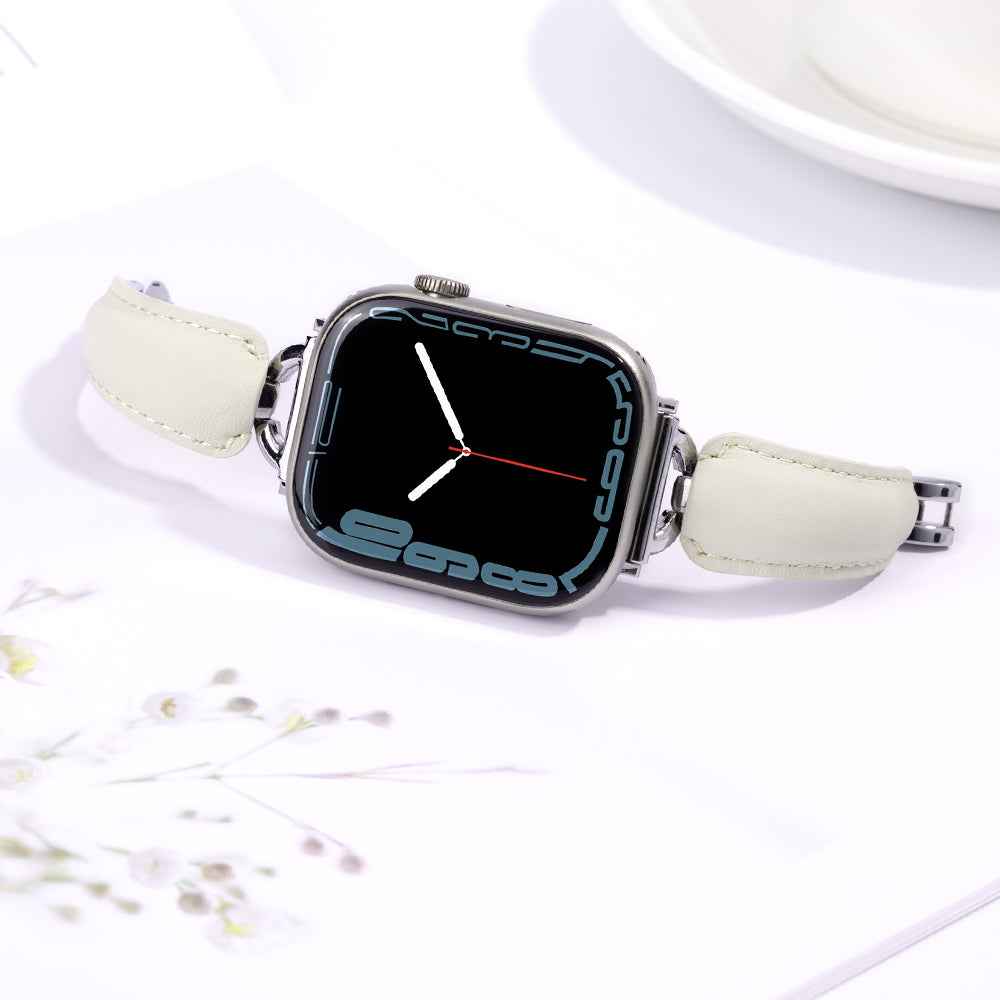 Leather Ring Buckle Band For Apple Watch