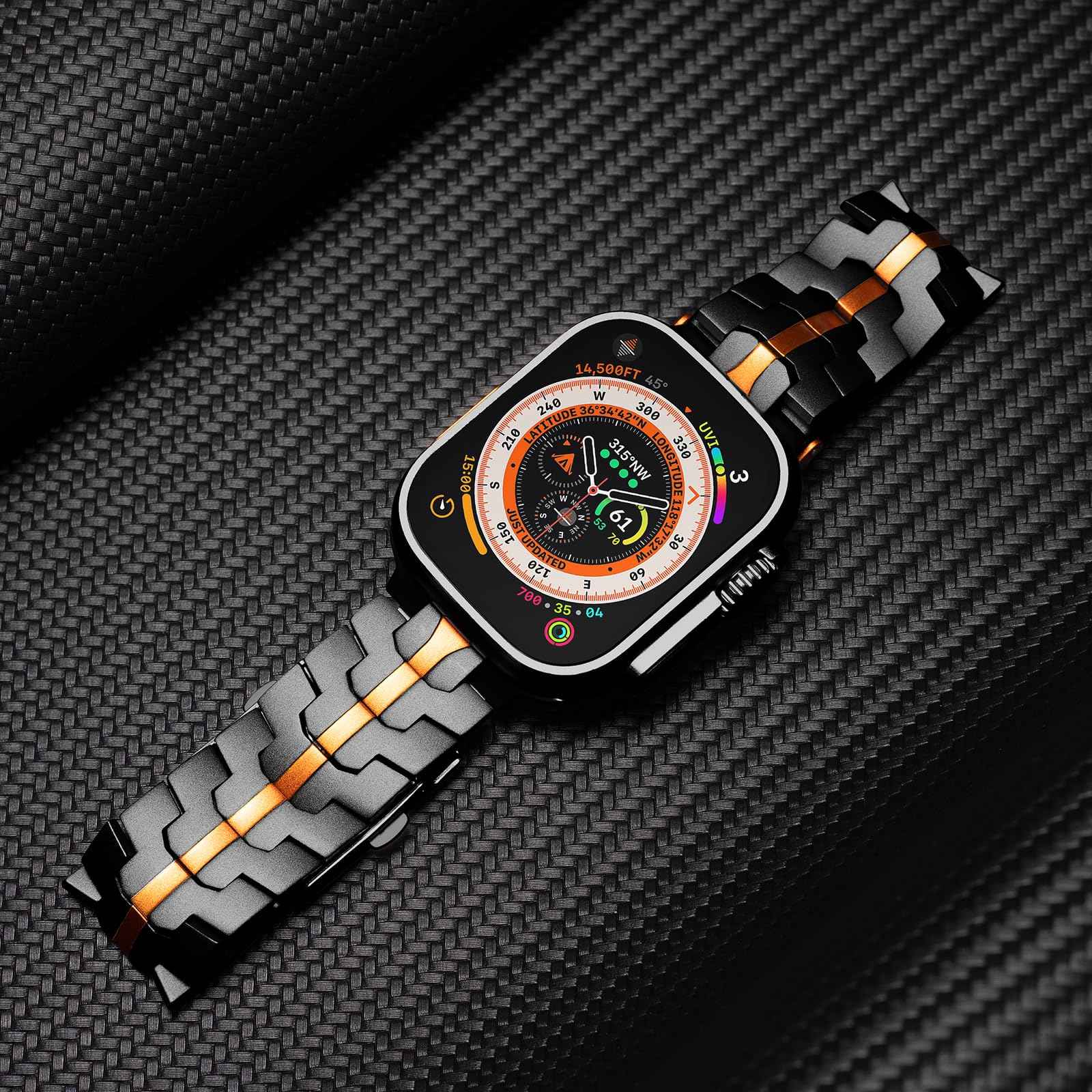 Robin - Titanium Elite Horlogeband voor Apple Watch