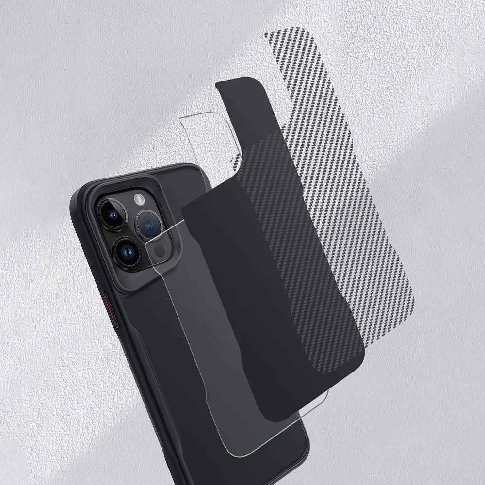 Thomas - Armor Magnetic Carbon Fiber Case met Draaibare Bracket voor iPhone