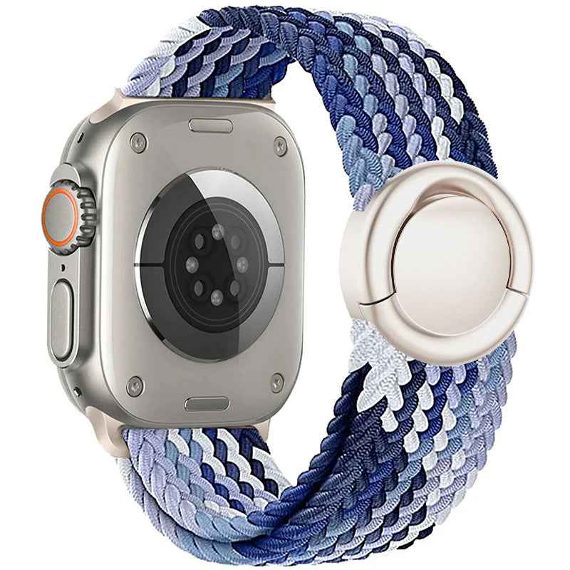 Celeste - Nylon Round Buckle Gevlochten Band voor Apple Watch