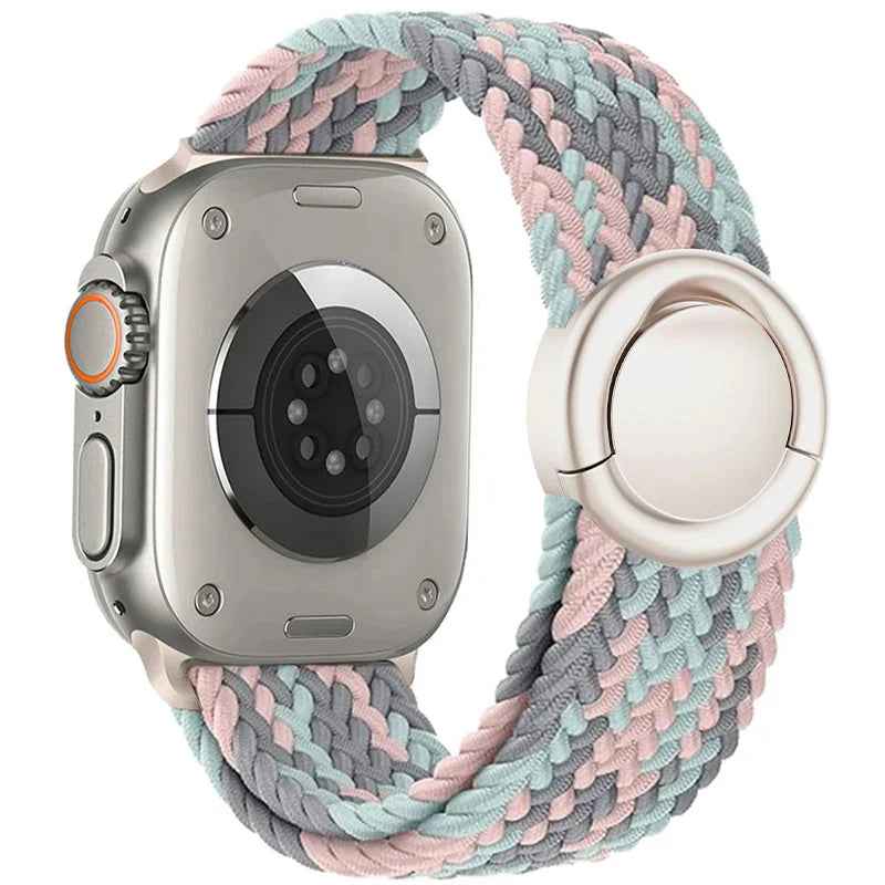 Celeste - Nylon Round Buckle Gevlochten Band voor Apple Watch