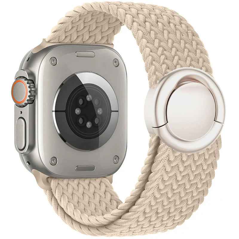 Celeste - Nylon Round Buckle Gevlochten Band voor Apple Watch