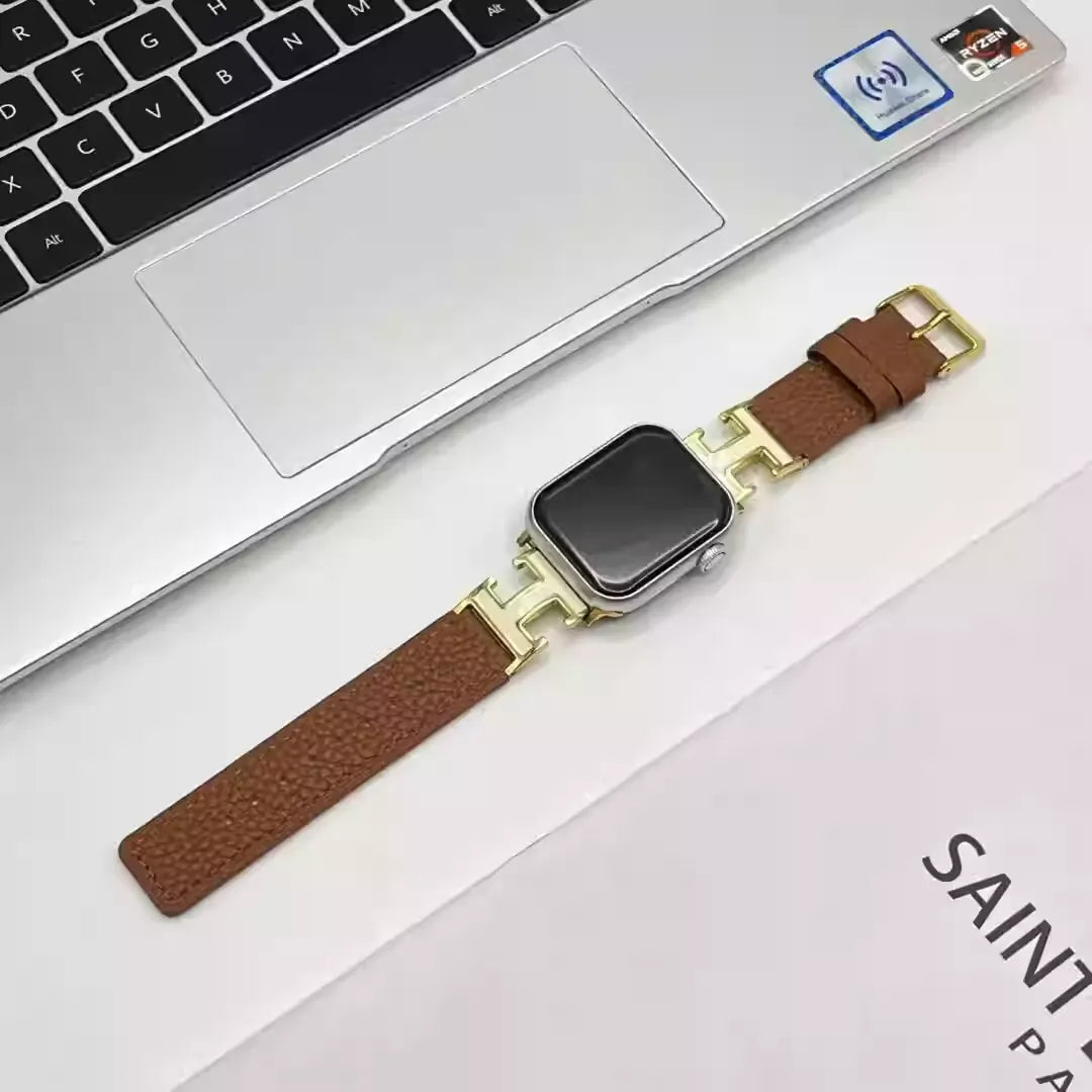 Elegant Holiday Leather Strap For Apple Watch