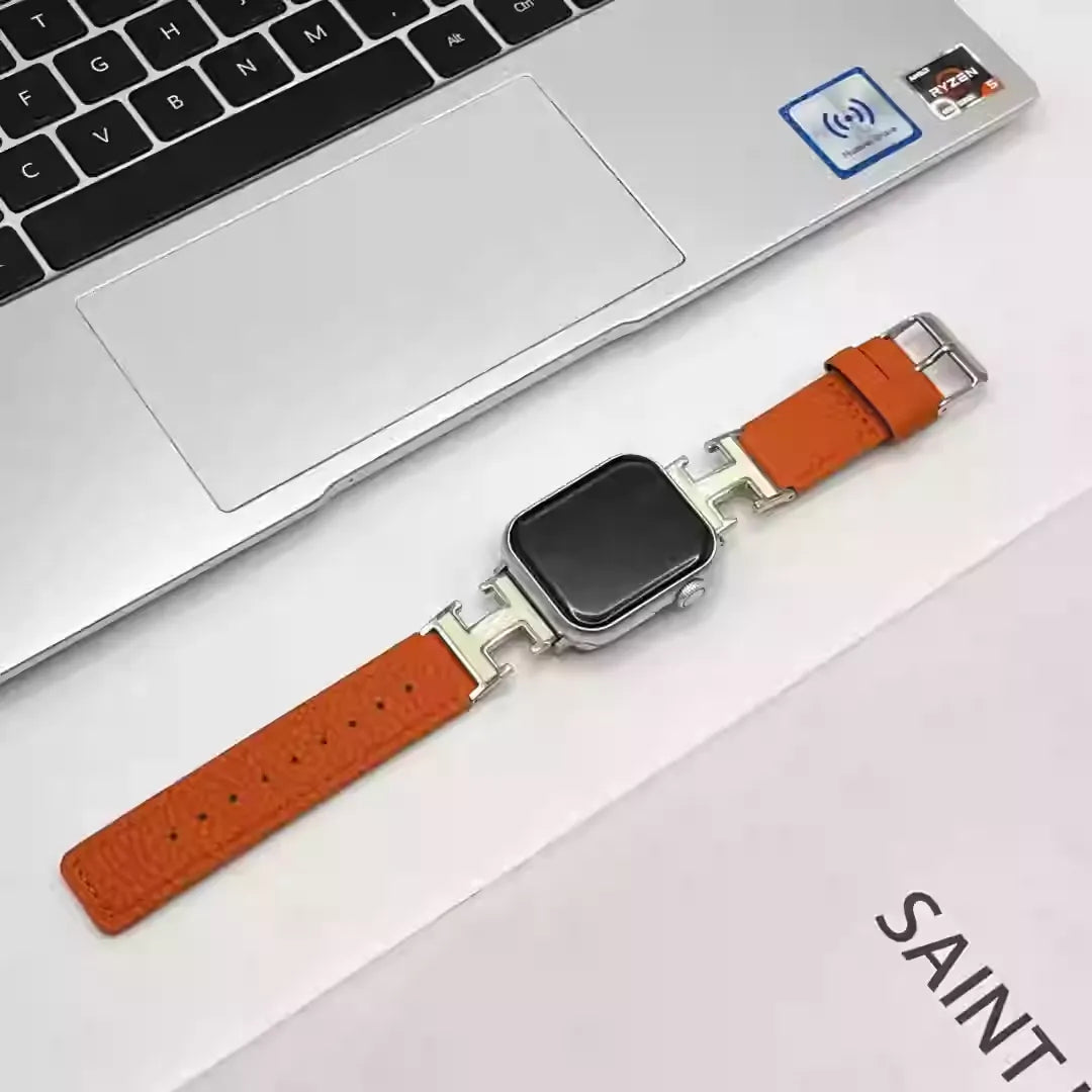 Elegant Holiday Leather Strap For Apple Watch