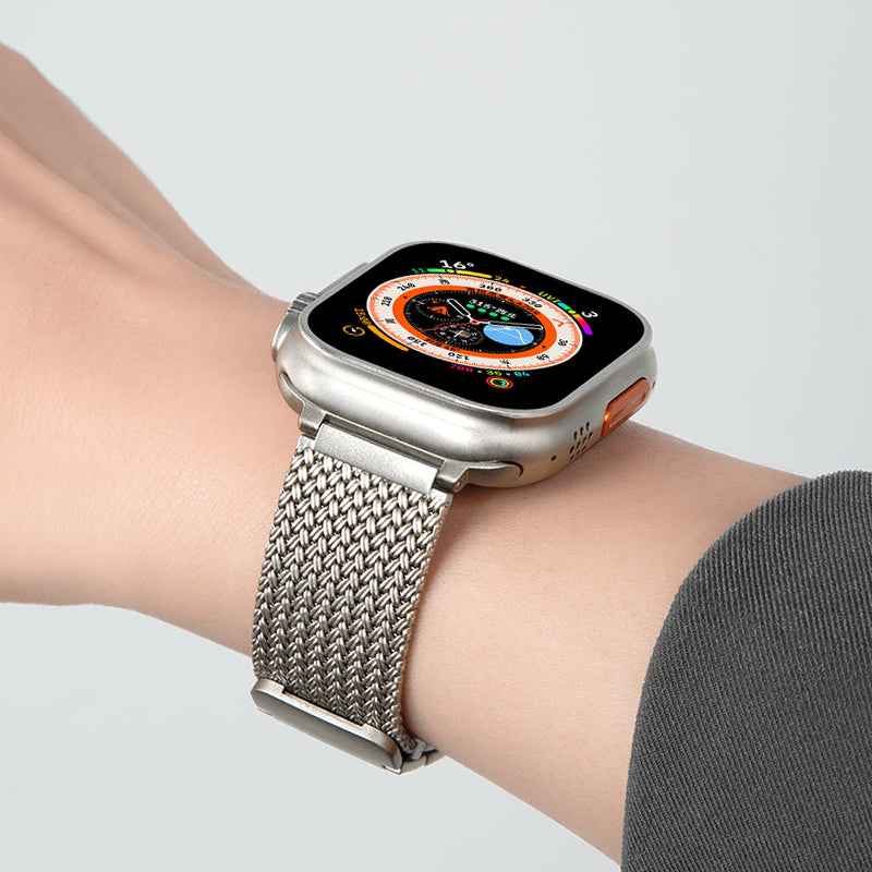 Luna - Gevlochten Magnetische Roestvrij Staal Band voor Apple Watch